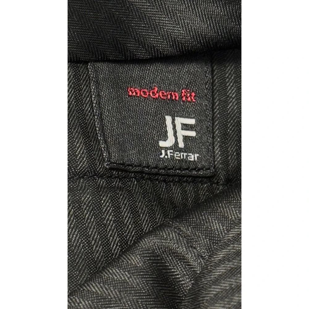 JF J.Ferrar Mens Black Dress Pants Flat Front Trousers 34x34 Modern Fit